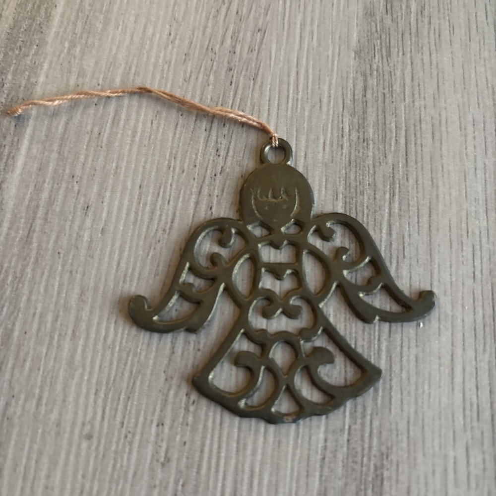 Vintage 1960s FB Rogers Silver Plate Angel Italian Christmas Ornament Brass?